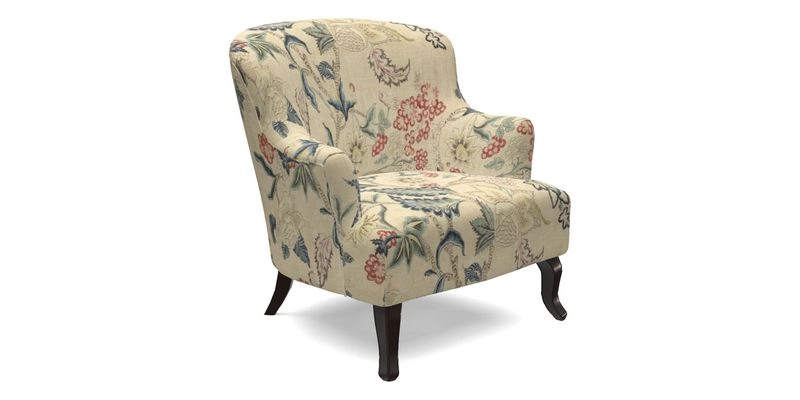 Grassington Chair in Floral Linen Lily Pad Vermillion