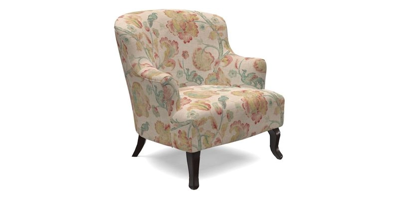 Grassington Chair in Floral Linen Lily Pad Vermillion
