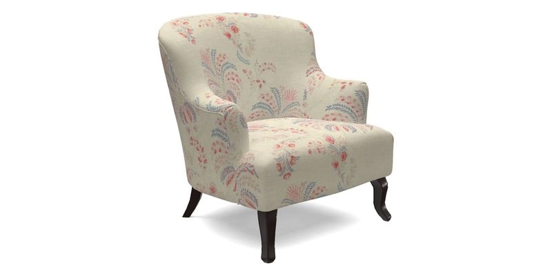 Grassington Chair in Floral Linen Lily Pad Vermillion
