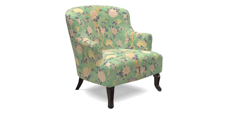 Grassington Chair in Floral Linen Lily Pad Vermillion