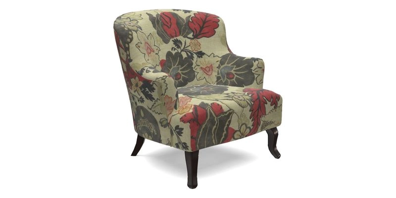 Grassington Chair in Floral Linen Lily Pad Vermillion