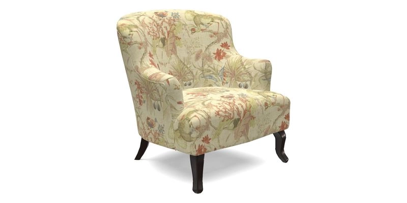 Grassington Chair in Floral Linen Lily Pad Vermillion