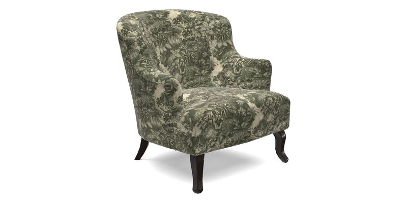 Grassington Chair in Floral Linen Lily Pad Vermillion