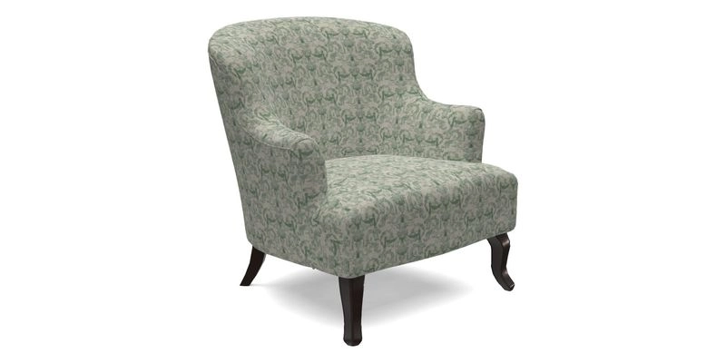 Grassington Chair in Floral Linen Lily Pad Vermillion