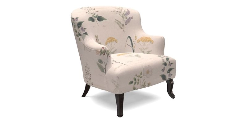 Grassington Chair in Floral Linen Lily Pad Vermillion