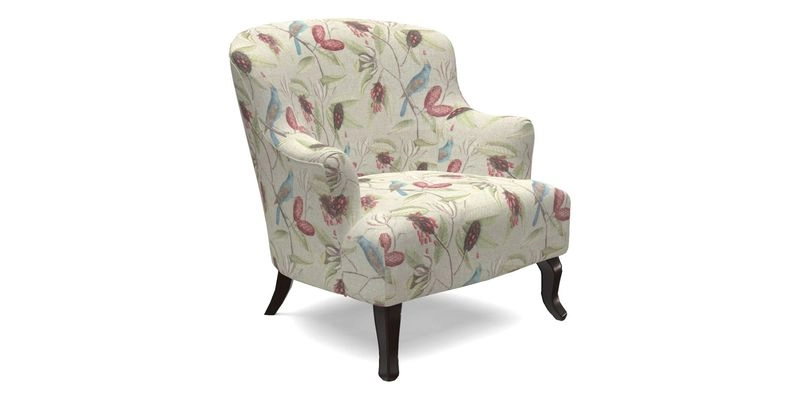 Grassington Chair in Floral Linen Lily Pad Vermillion