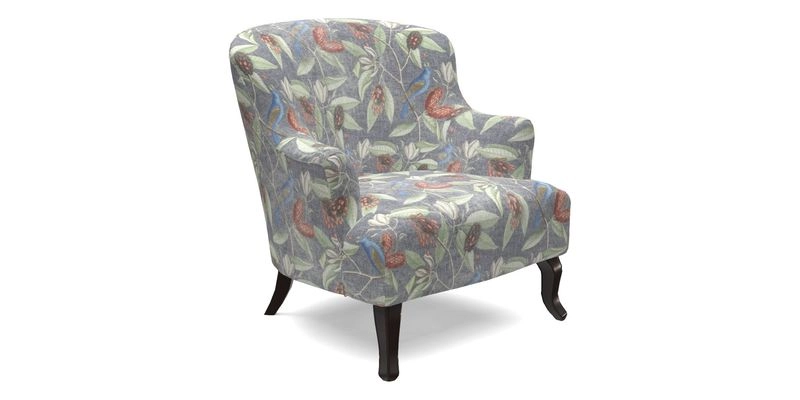 Grassington Chair in Floral Linen Lily Pad Vermillion