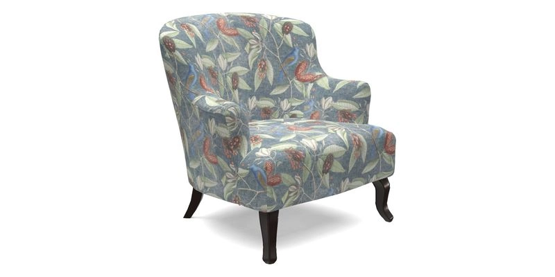 Grassington Chair in Floral Linen Lily Pad Vermillion
