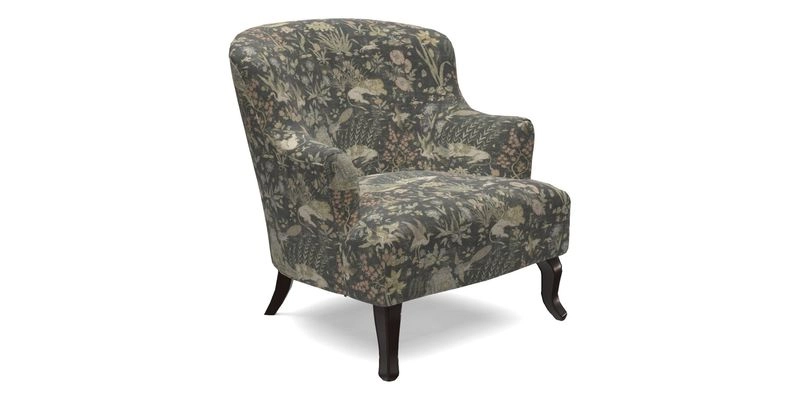 Grassington Chair in Floral Linen Lily Pad Vermillion