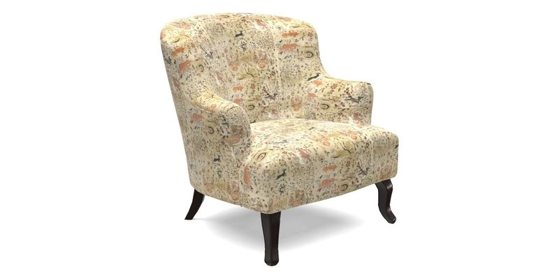 Grassington Chair in Floral Linen Lily Pad Vermillion
