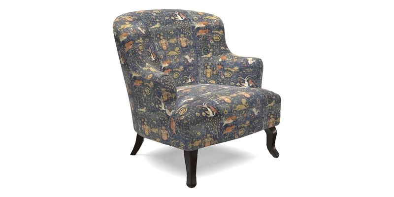 Grassington Chair in Floral Linen Lily Pad Vermillion