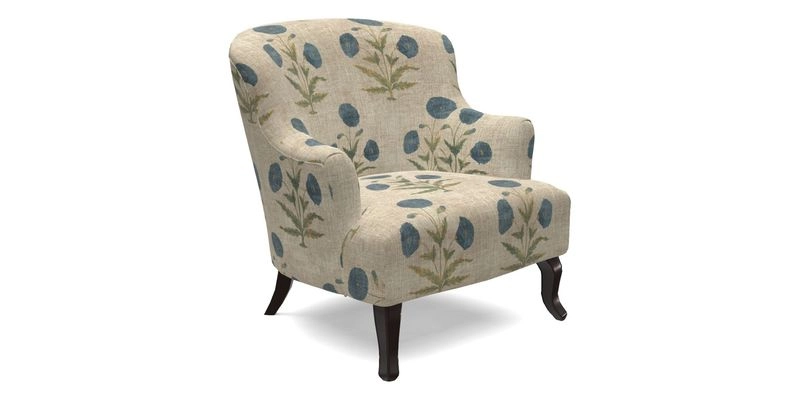 Grassington Chair in Floral Linen Lily Pad Vermillion