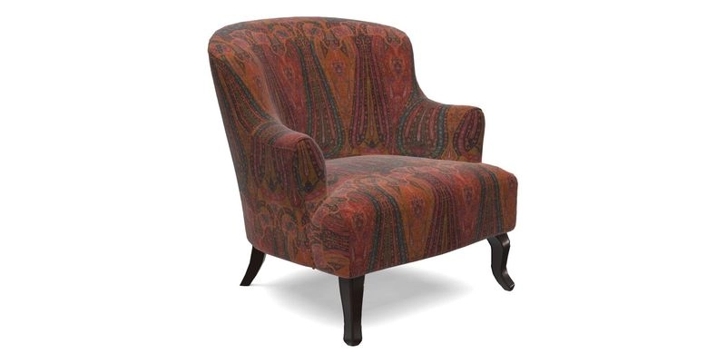 Grassington Chair in Floral Linen Lily Pad Vermillion