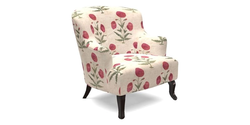Grassington Chair in Floral Linen Lily Pad Vermillion