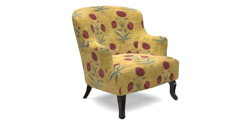 Grassington Chair in Floral Linen Lily Pad Vermillion