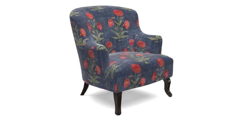 Grassington Chair in Floral Linen Lily Pad Vermillion