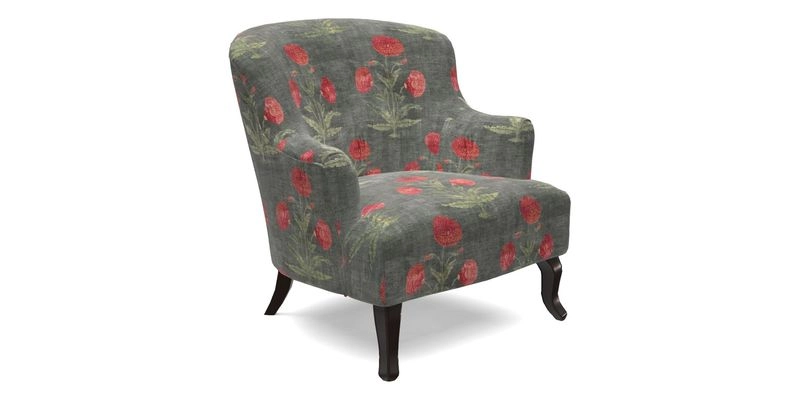 Grassington Chair in Floral Linen Lily Pad Vermillion