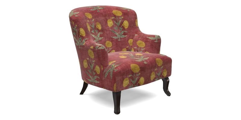 Grassington Chair in Floral Linen Lily Pad Vermillion