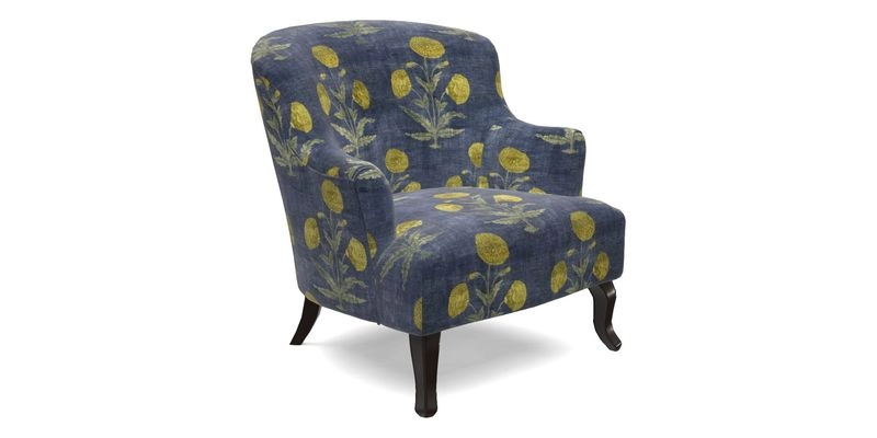 Grassington Chair in Floral Linen Lily Pad Vermillion
