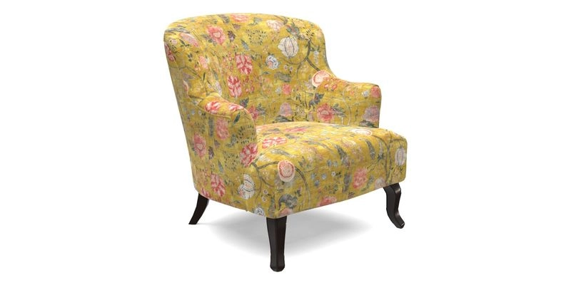 Grassington Chair in Floral Linen Lily Pad Vermillion