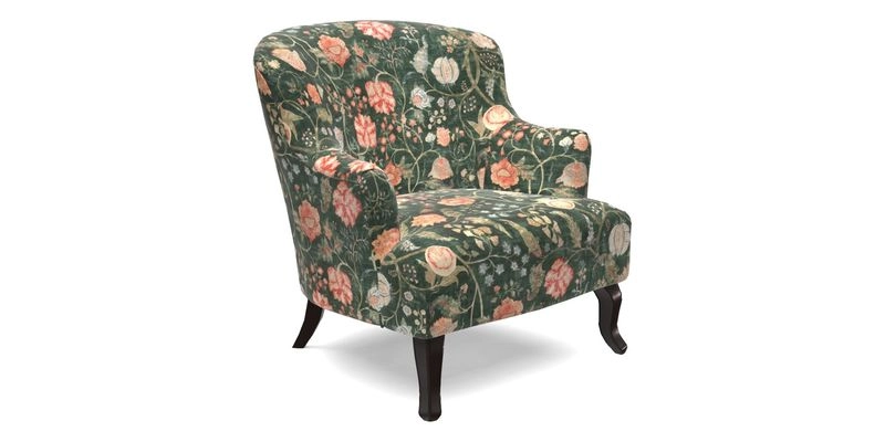 Grassington Chair in Floral Linen Lily Pad Vermillion