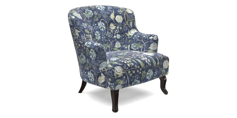 Grassington Chair in Floral Linen Lily Pad Vermillion