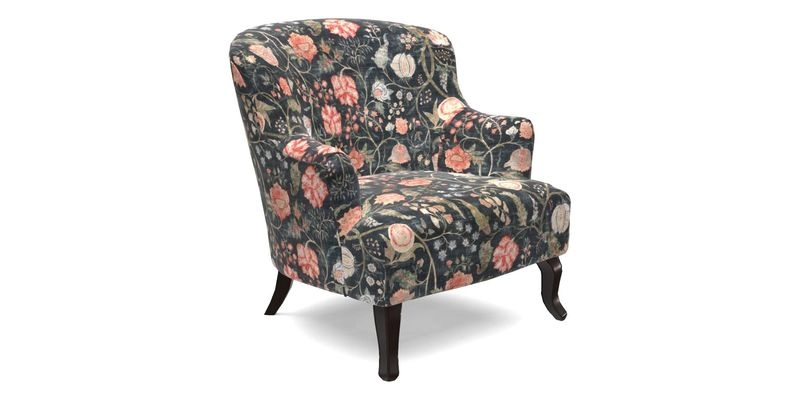 Grassington Chair in Floral Linen Lily Pad Vermillion