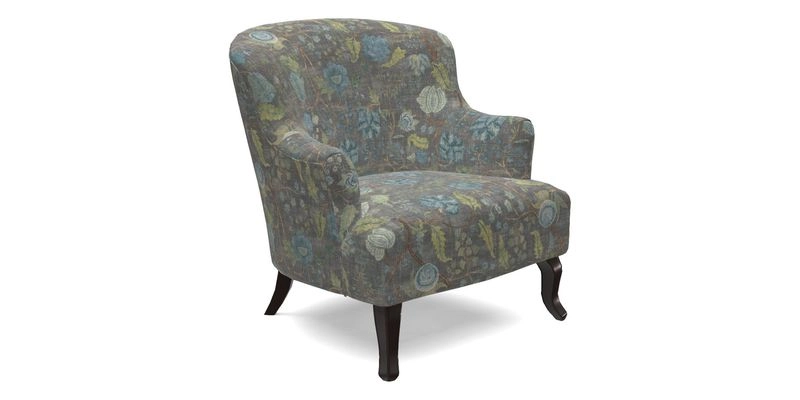 Grassington Chair in Floral Linen Lily Pad Vermillion