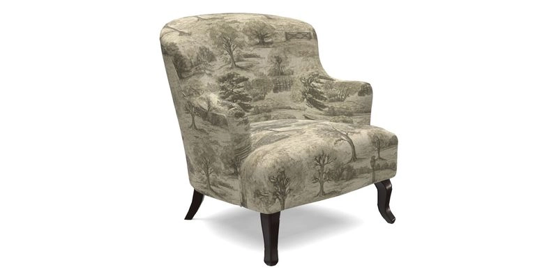Grassington Chair in Floral Linen Lily Pad Vermillion