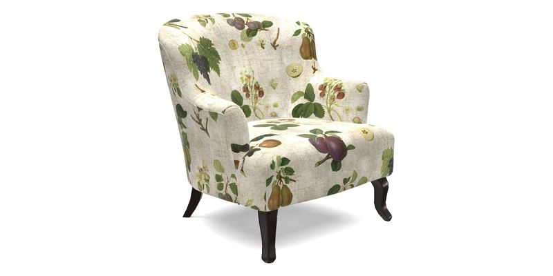 Grassington Chair in Floral Linen Lily Pad Vermillion