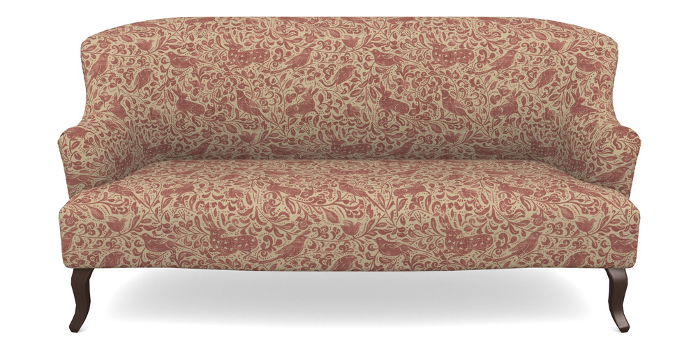 Product photograph of Grassington 3 Seater Sofa In V A Drawn From Nature - Bird And Rabbit - Red from Sofas and Stuff Limited