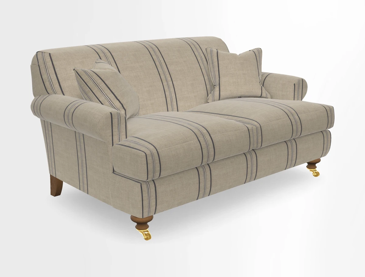 Hampton 3 Seater Sofa in V&A Threads of India Opulent Velvets Regal Poppy Chalk