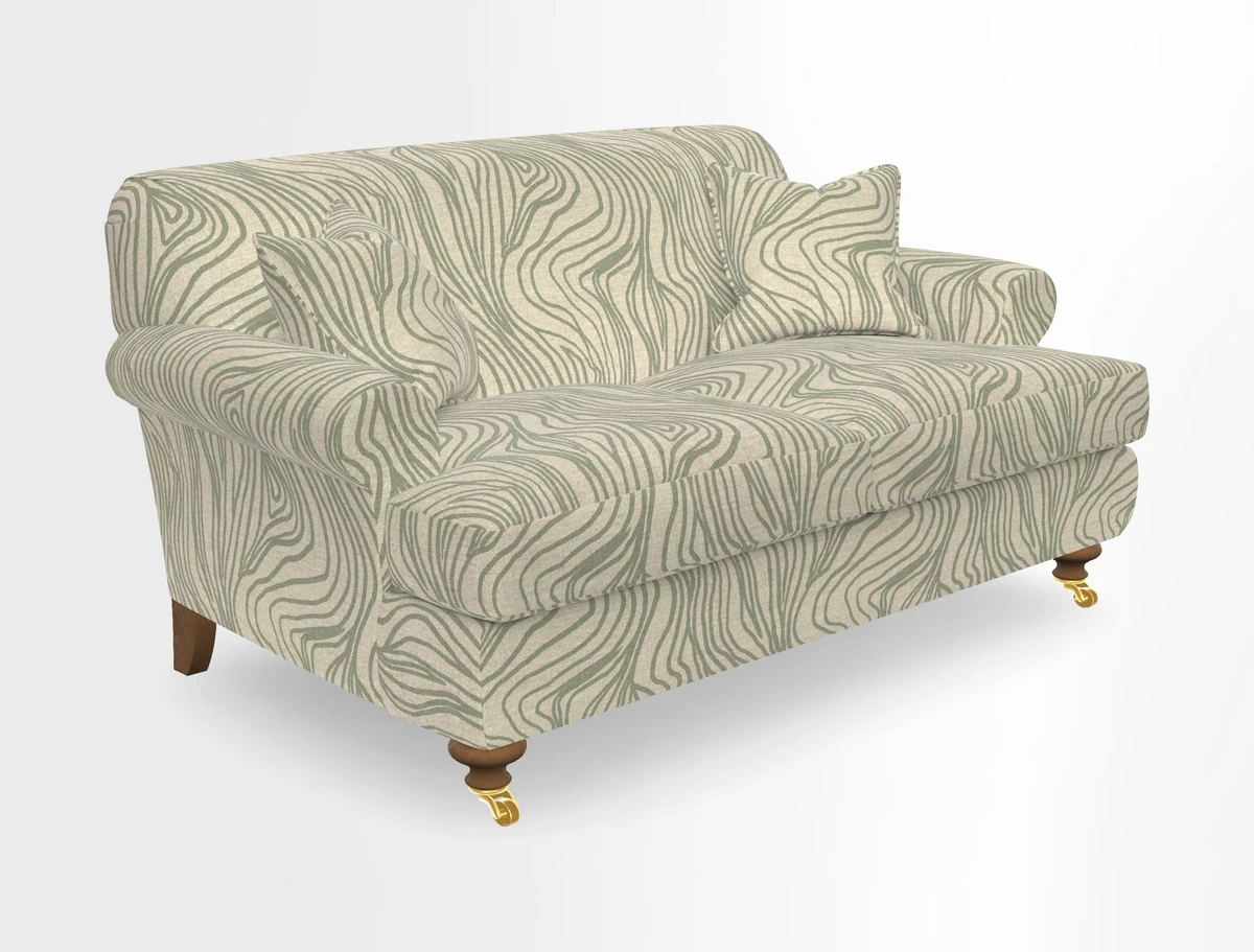 Hampton 3 Seater Sofa in V&A Threads of India Opulent Velvets Regal Poppy Chalk