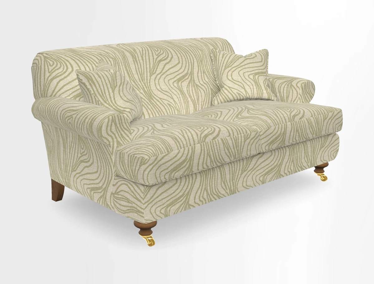 Hampton 3 Seater Sofa in V&A Threads of India Opulent Velvets Regal Poppy Chalk