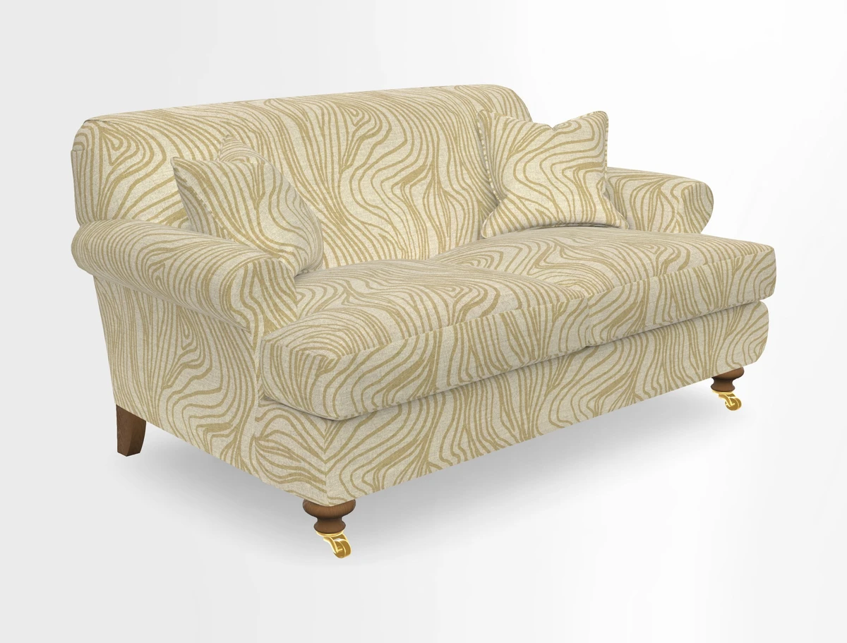 Hampton 3 Seater Sofa in V&A Threads of India Opulent Velvets Regal Poppy Chalk