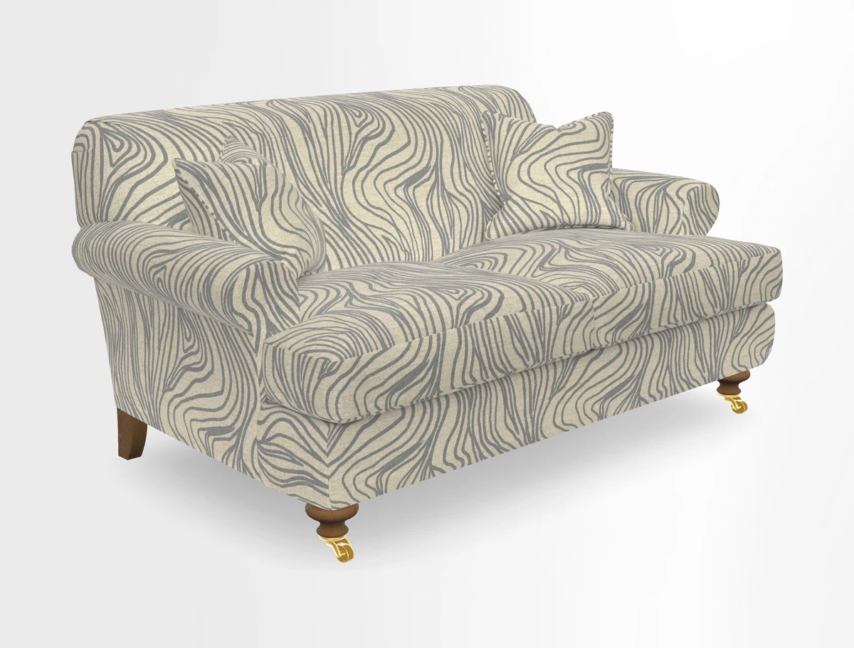 Hampton 3 Seater Sofa in V&A Threads of India Opulent Velvets Regal Poppy Chalk