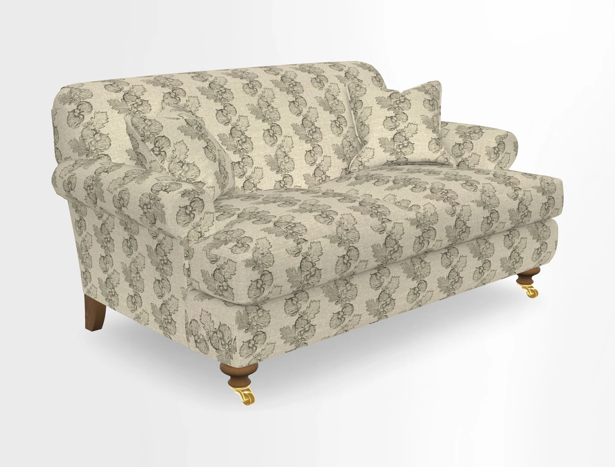 Hampton 3 Seater Sofa in V&A Threads of India Opulent Velvets Regal Poppy Chalk