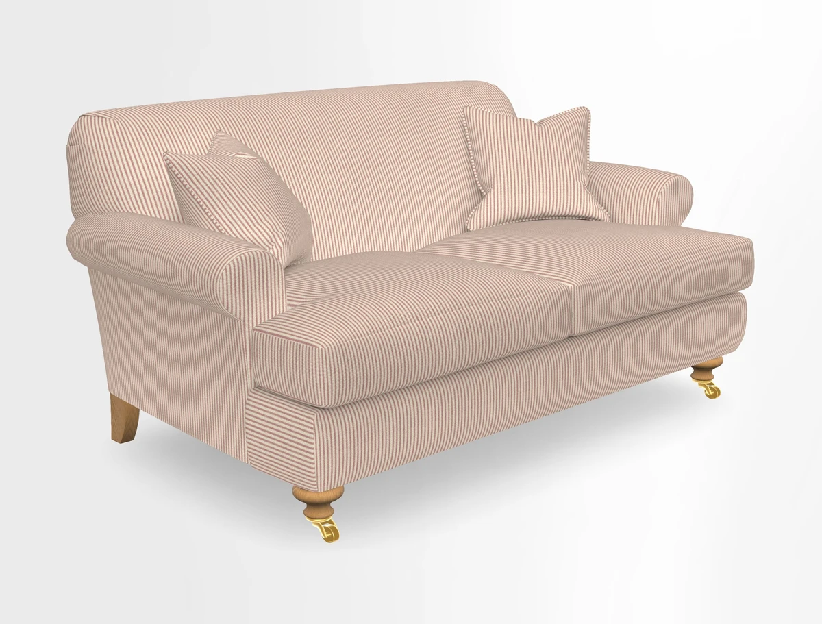 Hampton 3 Seater Sofa in V&A Threads of India Opulent Velvets Regal Poppy Chalk