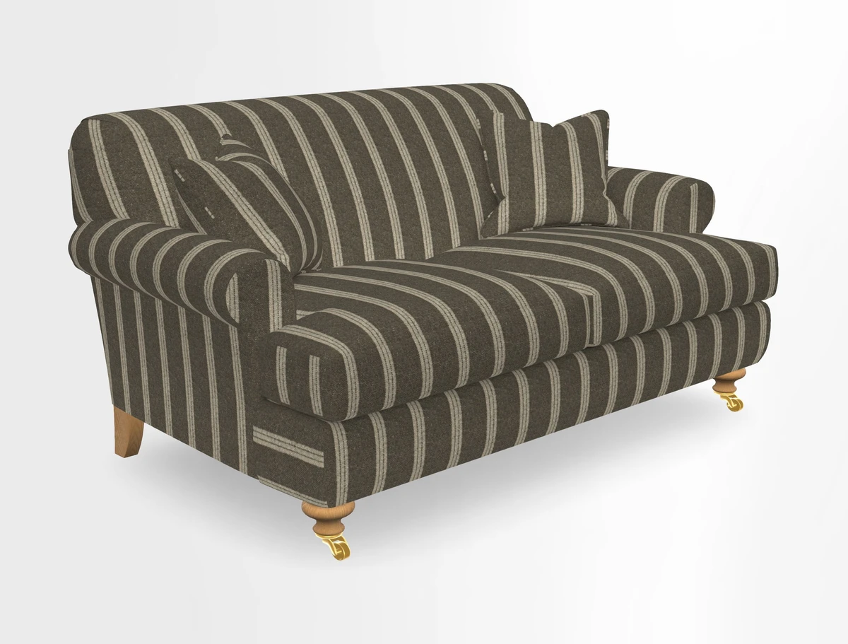 Hampton 3 Seater Sofa in V&A Threads of India Opulent Velvets Regal Poppy Chalk