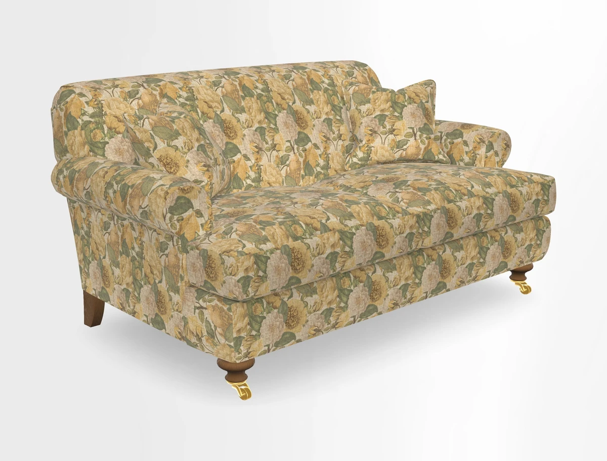 Hampton 3 Seater Sofa in V&A Threads of India Opulent Velvets Regal Poppy Chalk