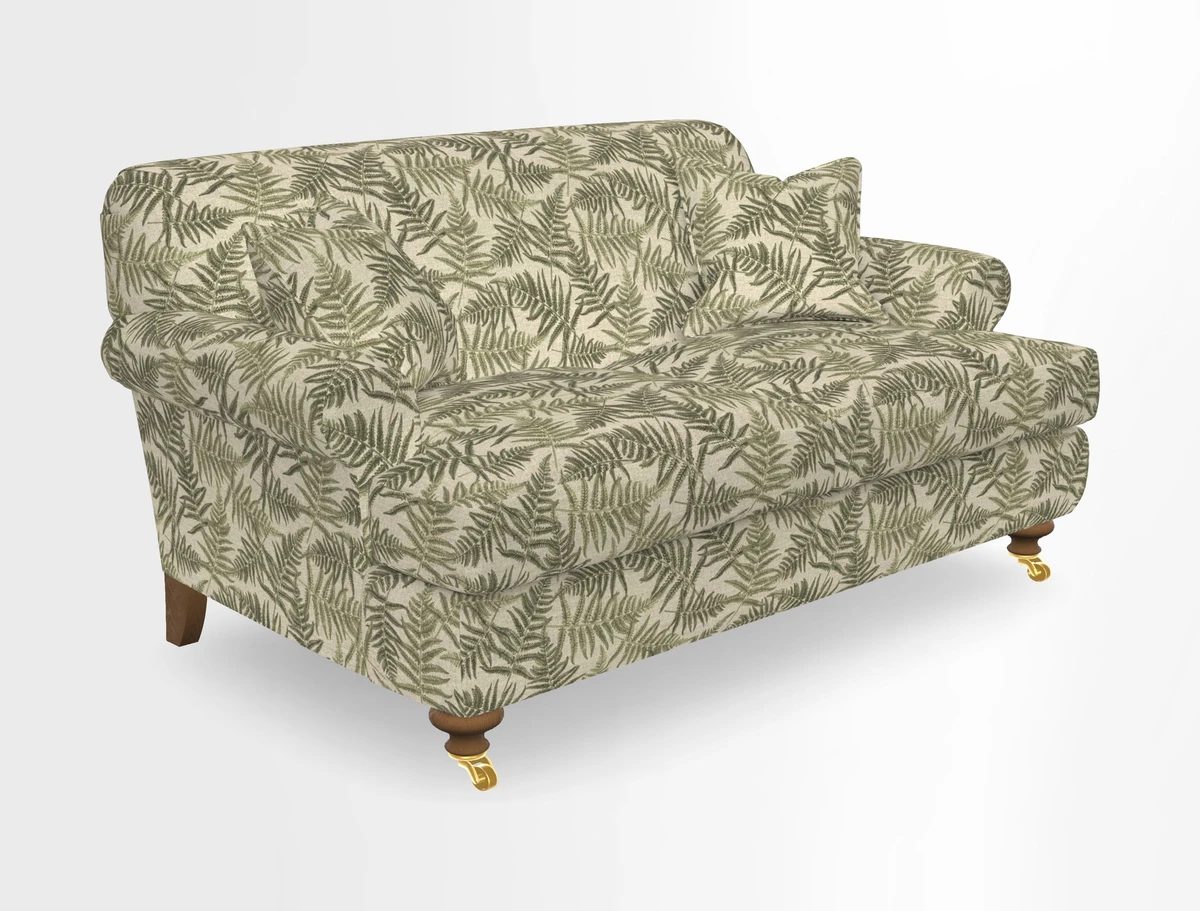 Hampton 3 Seater Sofa in V&A Threads of India Opulent Velvets Regal Poppy Chalk
