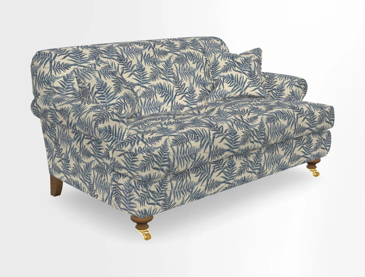 Hampton 3 Seater Sofa in V&A Threads of India Opulent Velvets Regal Poppy Chalk