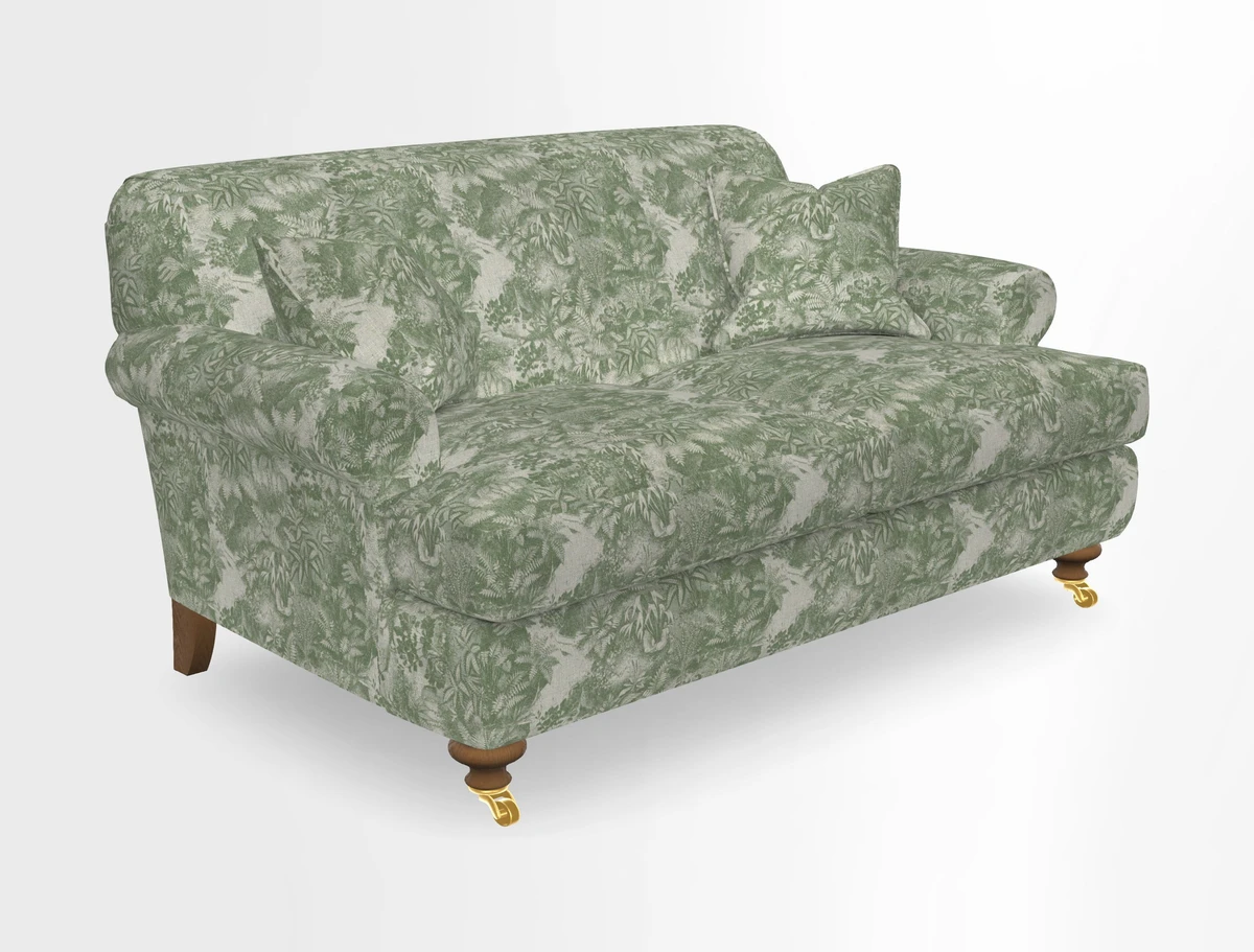 Hampton 3 Seater Sofa in V&A Threads of India Opulent Velvets Regal Poppy Chalk