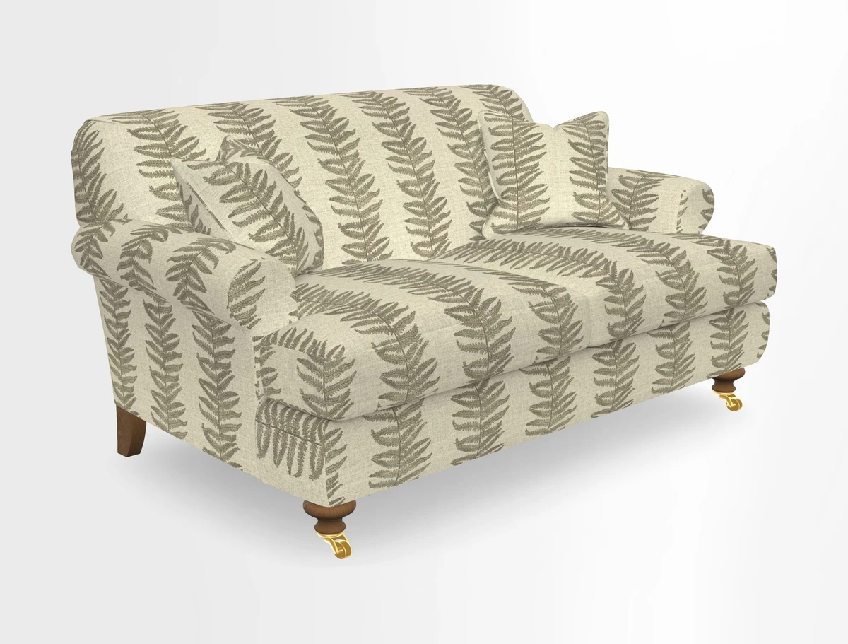 Hampton 3 Seater Sofa in V&A Threads of India Opulent Velvets Regal Poppy Chalk