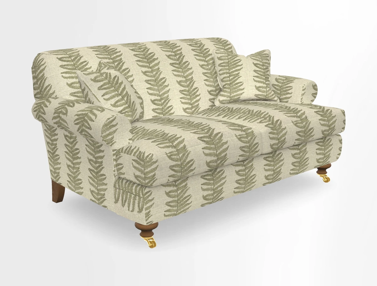 Hampton 3 Seater Sofa in V&A Threads of India Opulent Velvets Regal Poppy Chalk