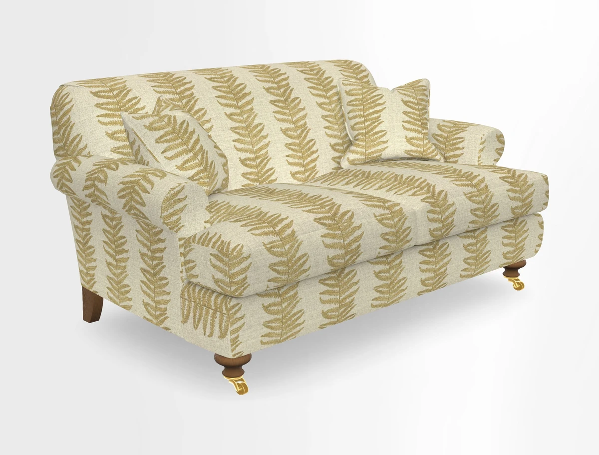 Hampton 3 Seater Sofa in V&A Threads of India Opulent Velvets Regal Poppy Chalk