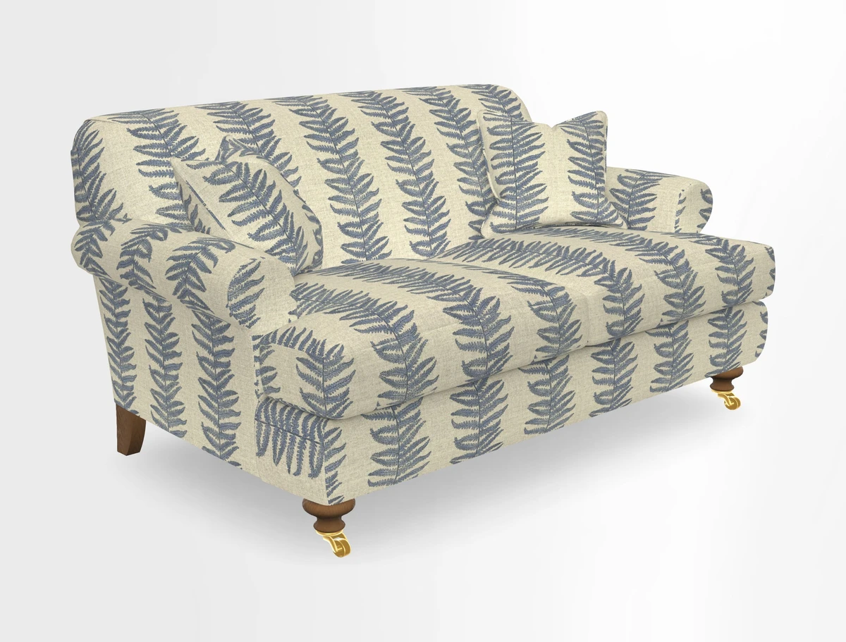 Hampton 3 Seater Sofa in V&A Threads of India Opulent Velvets Regal Poppy Chalk