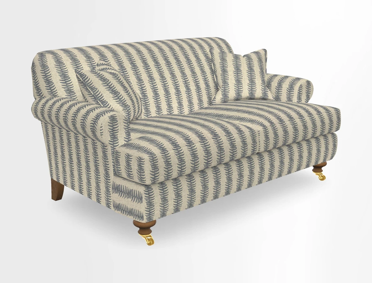 Hampton 3 Seater Sofa in V&A Threads of India Opulent Velvets Regal Poppy Chalk