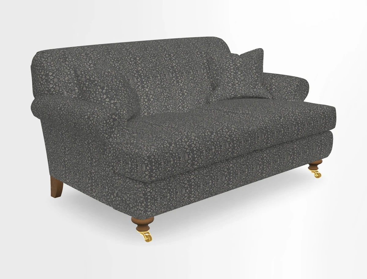 Hampton 3 Seater Sofa in V&A Threads of India Opulent Velvets Regal Poppy Chalk
