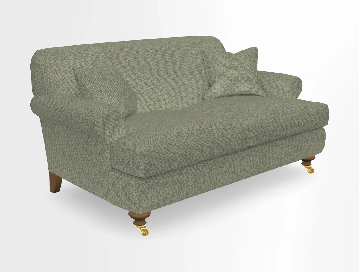 Hampton 3 Seater Sofa in V&A Threads of India Opulent Velvets Regal Poppy Chalk